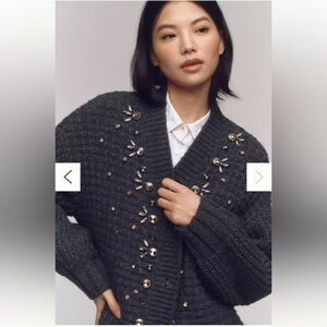 New Anthropologie Maeve Embellished Cardigan